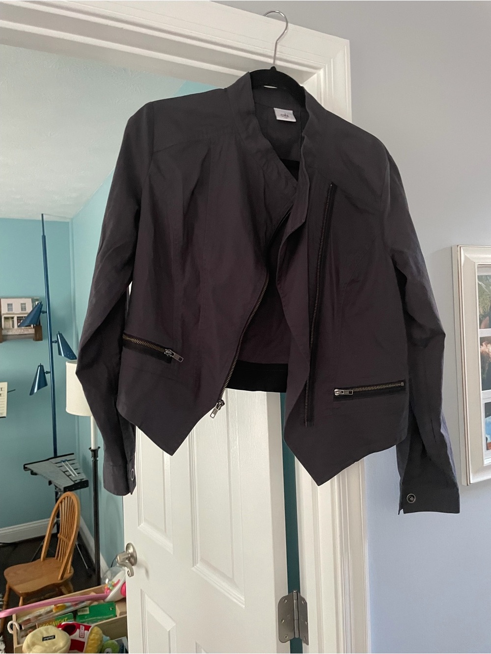 Cabi Women’s “Twilight” Asymmetrical Moto Zip Jacket Md